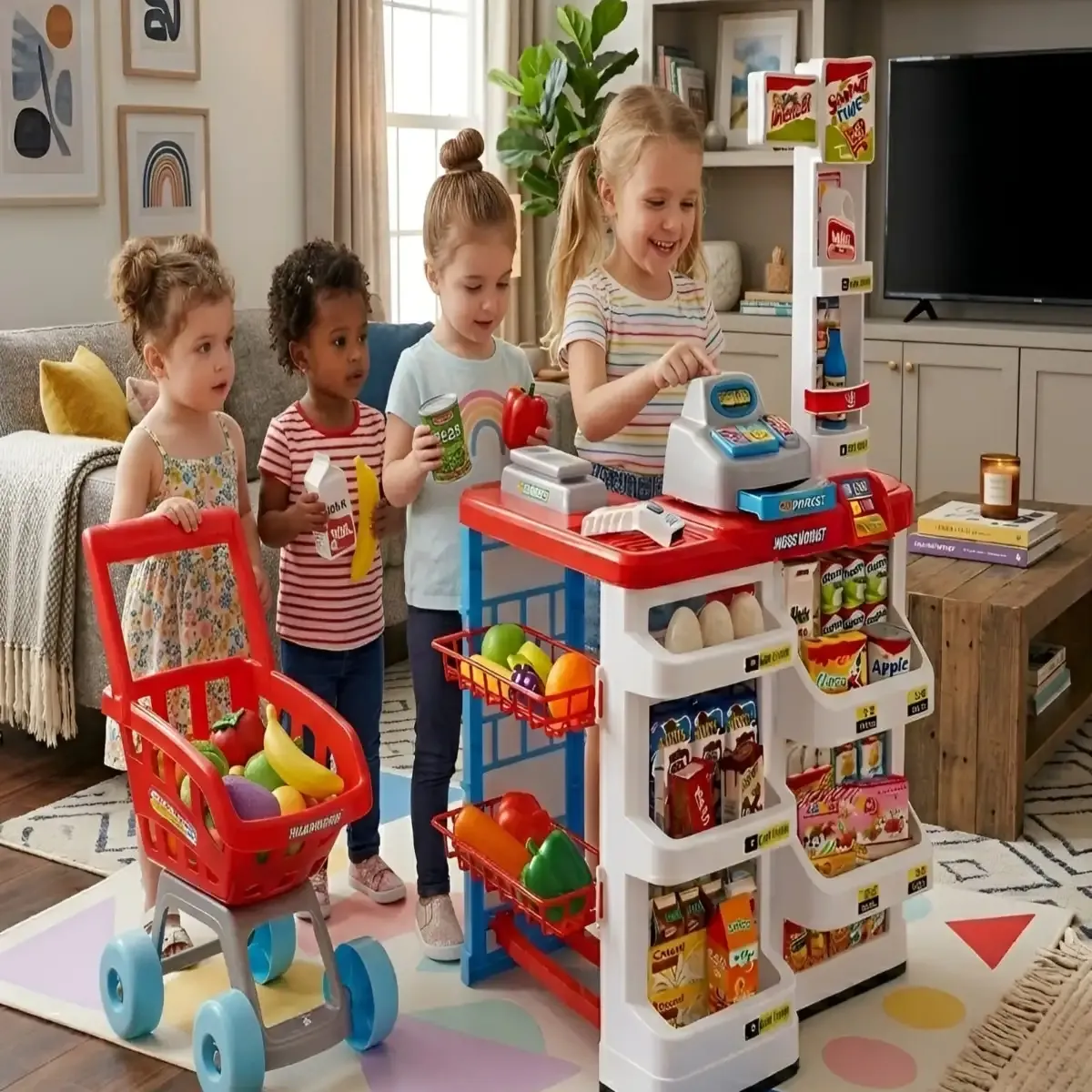 GENERICO - Set Supermercado de Juguete con Carrito y Accesorios