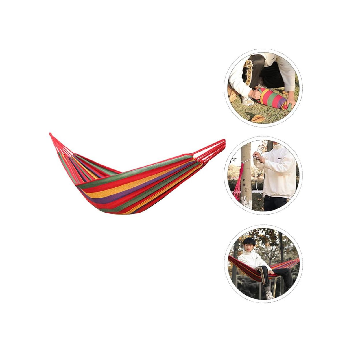 GENERICO - Hamaca Camping o Jardin 240X150cm - Multicolor