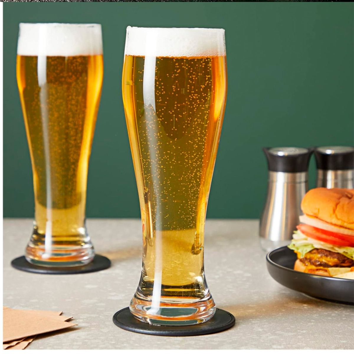 WAKESHOME - Set De 6 Vaso Cervecero De Vidrio Color Transparente 500ml
