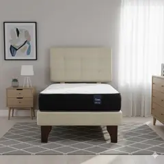 GAEX - Cama Europea 1.5 Plazas 200 Respaldo Ginebra