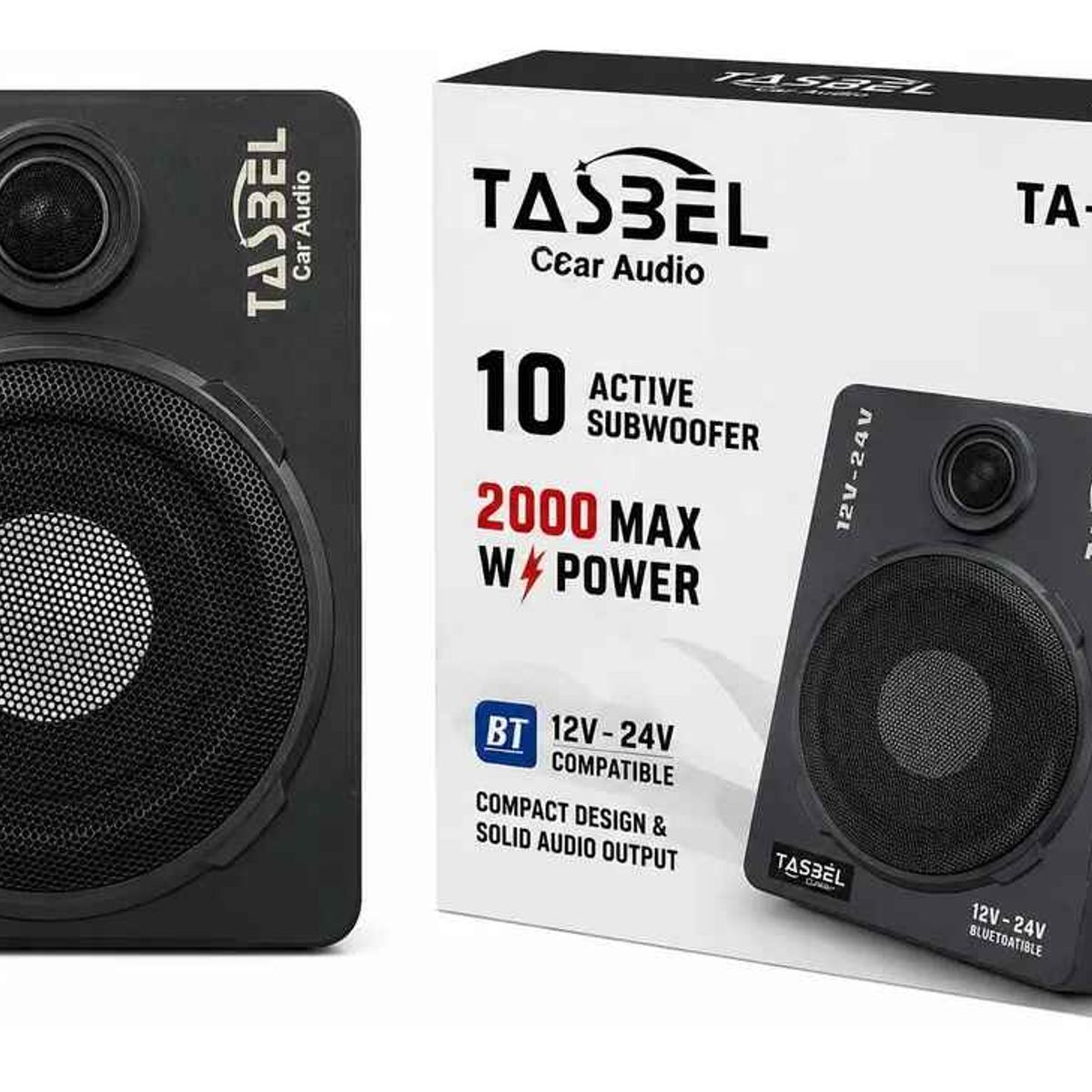 TASBEL - Subwoofer Amplificado 2000w Para Auto Y Camion 12v-24v
