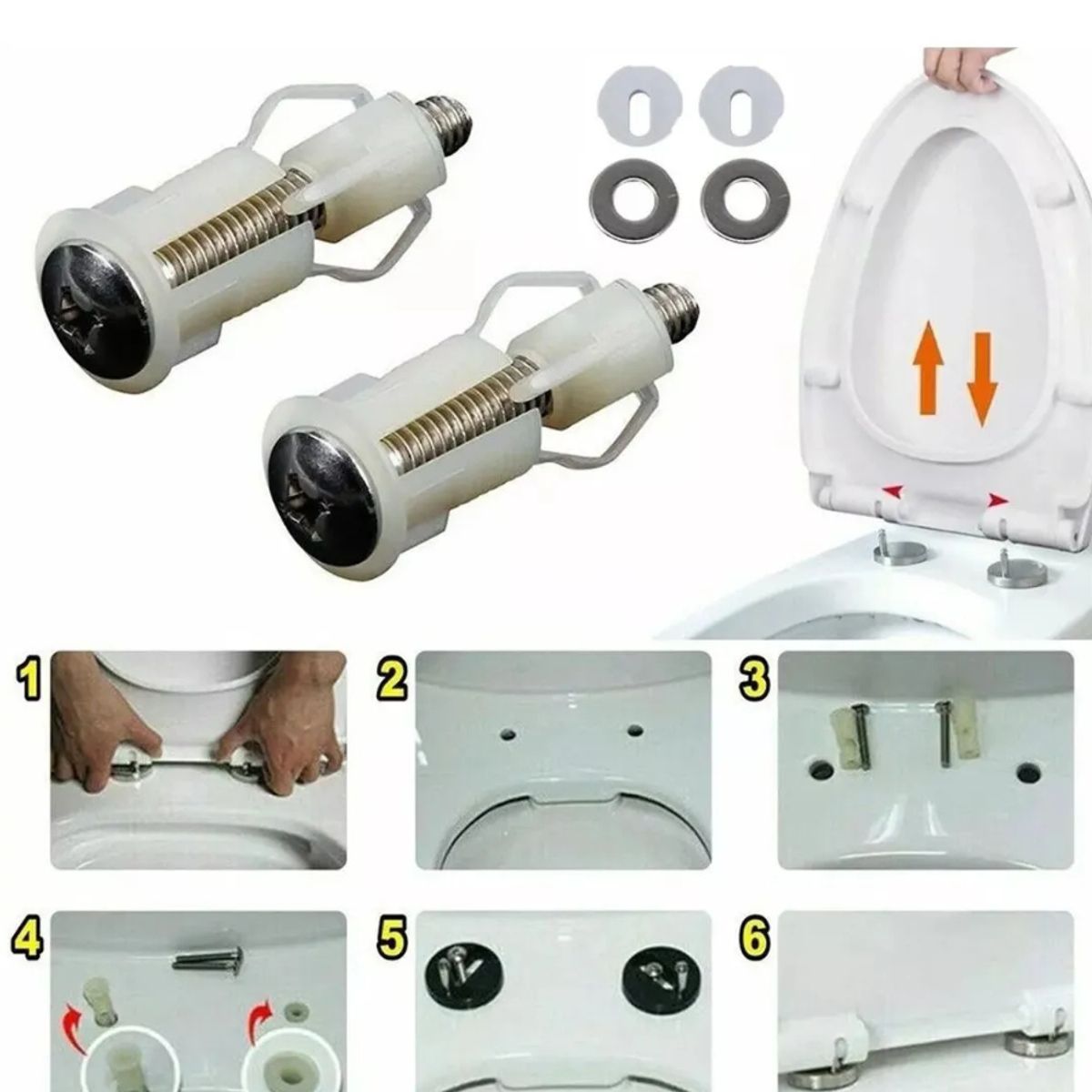 GENERICO - Tornillos Bisagras Para Asiento Inodoro Baño 1 juego