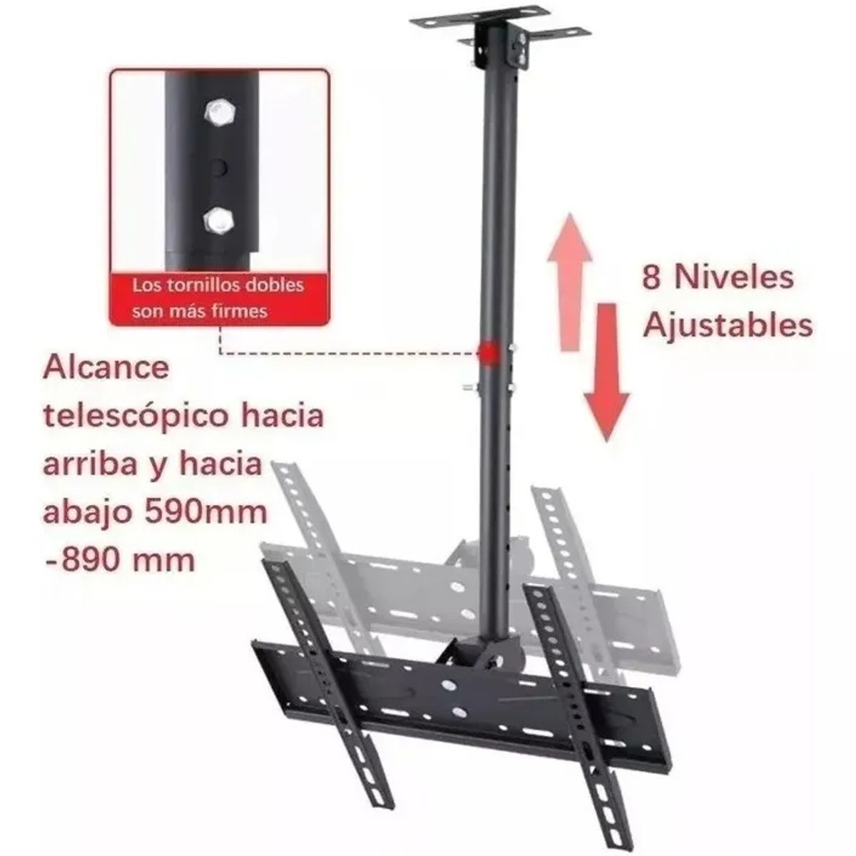 GENERICO - Soporte Tv Techo o Pared Ajustable 26-63 Pulgadas Base Para Tv De Techo