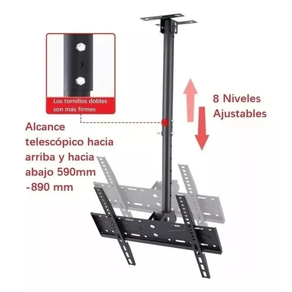 GENERICO - Soporte Tv Techo o Pared Ajustable 26-63 Pulgadas Base Para Tv De Techo
