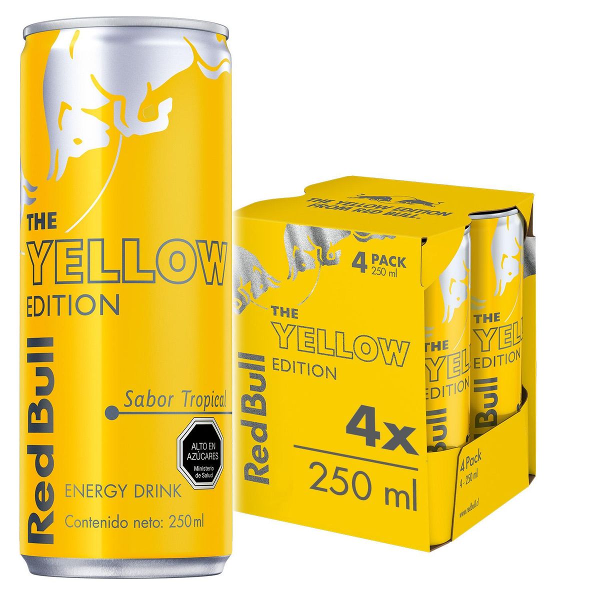 RED BULL - Red Bull Bebida Energética Pack 4 Latas Tropical 250ml