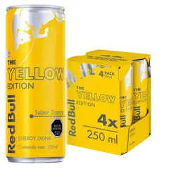 RED BULL - Bebida Energética Pack 4 Latas Tropical 250ml