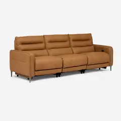 ROSEN - Sofá Reclinable Montalvo 3 Cuerpos Cuero/PVC Eléctrico