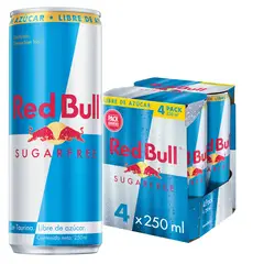 RED BULL - Bebida Energética Pack 4 Latas Sin Azúcar 250Ml