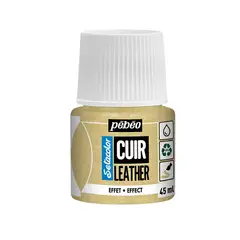 PEBEO - Pintura Para Cuero Frasco 45 Ml Setacolor Cuir Color 37 - Glitter Dorado