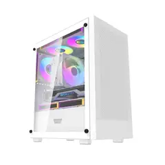 OEM - Gabinete Gamer Darkflash M305 Panel Vidrio 3Fan ARGB mATX White