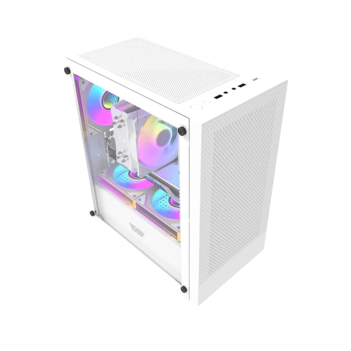 OEM - Gabinete Gamer Darkflash M305 Panel Vidrio 3Fan ARGB mATX White