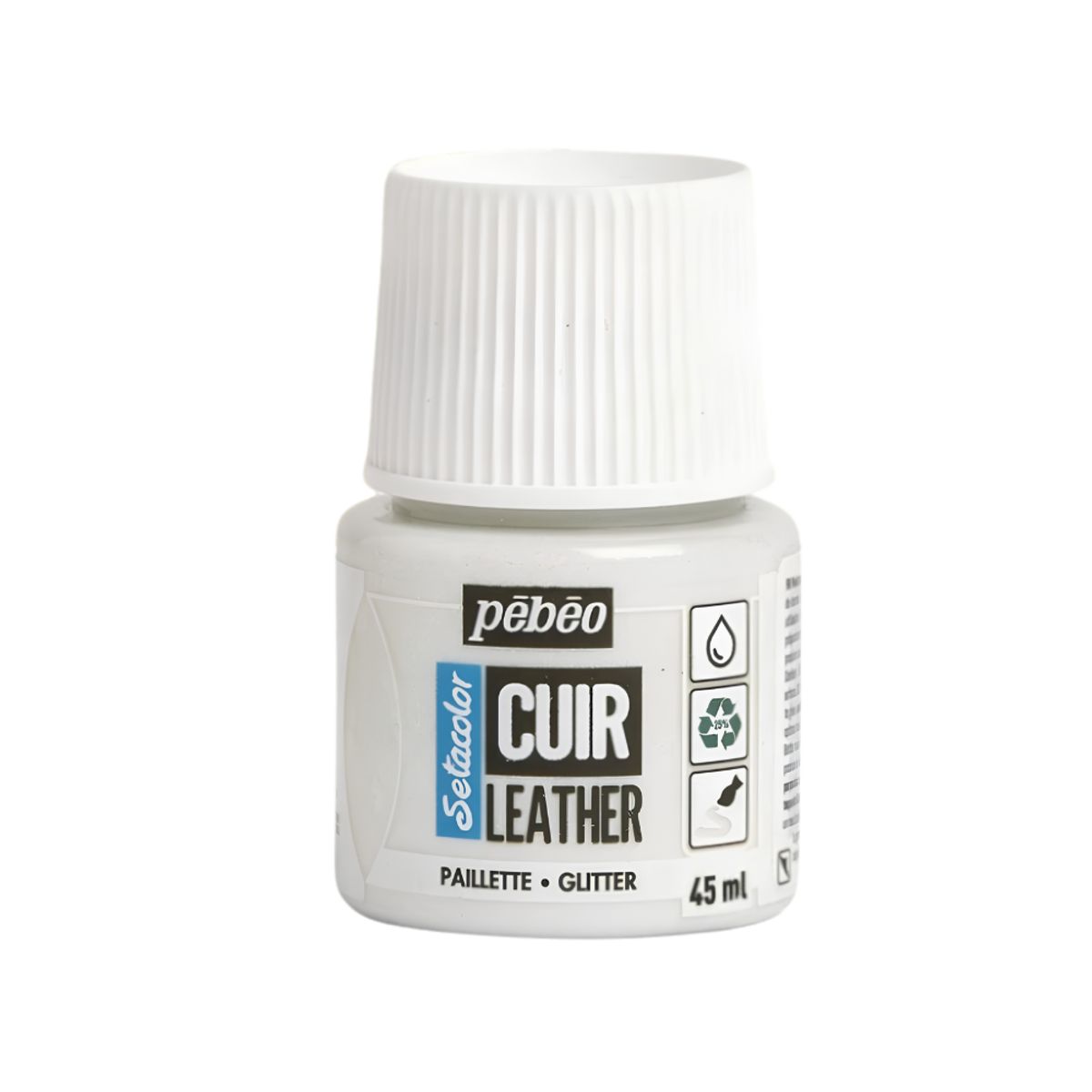 PEBEO - Pintura Para Cuero Frasco 45 Ml Setacolor Cuir Pebeo Color 38 - Glitter Iridiscente