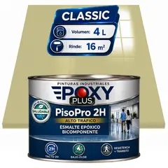 EPOXY - KIT PINTURA Epóxica PisoPro A+B 2H Alto Tráfico - SIN OLOR - CLASSIC 4L - Beige verdoso