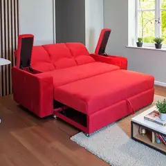MUEBLERIA LATINA - SOFA CAMA FUNCIONAL 2 PZ DECO FELPA