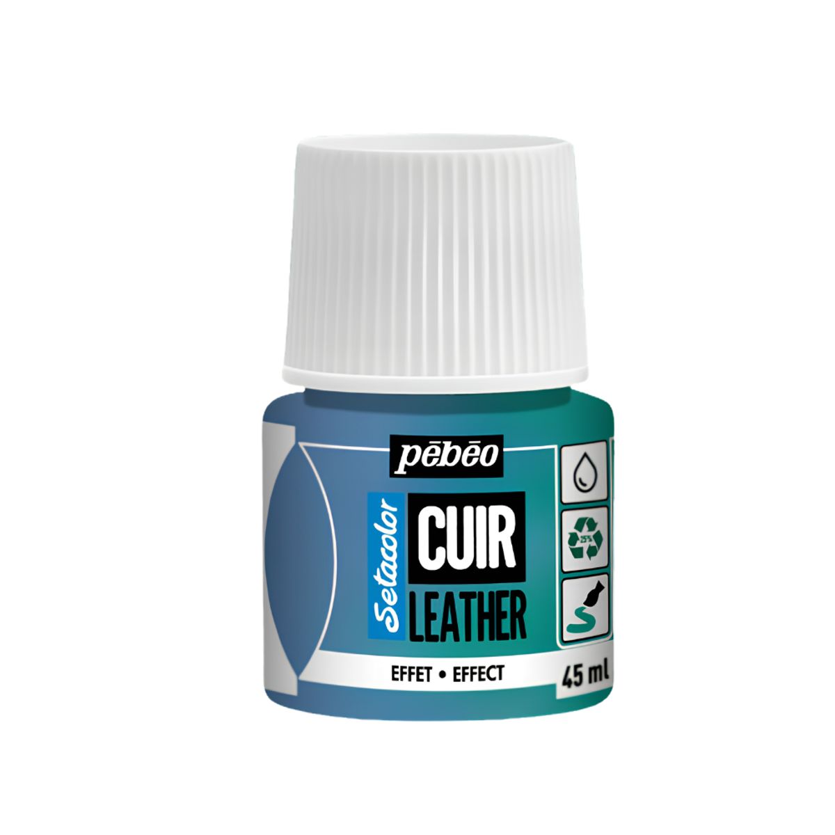 PEBEO - Pintura Para Cuero Frasco 45 Ml Setacolor Cuir Pebeo Color 42 - Duocromo Azul Verde
