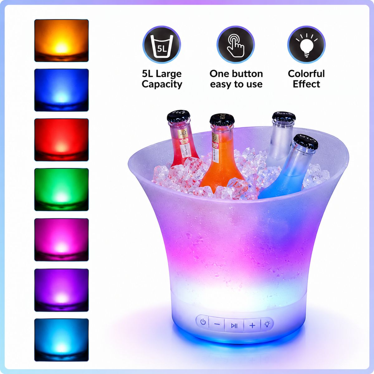 MOVI - Hielera Parlante Con Bluetooth De 7 Litros Multicolor