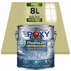 EPOXY - KIT PINTURA Epóxica PisoPro A+B 2H Alto Tráfico - SIN OLOR - PRO 8L - Beige verdoso