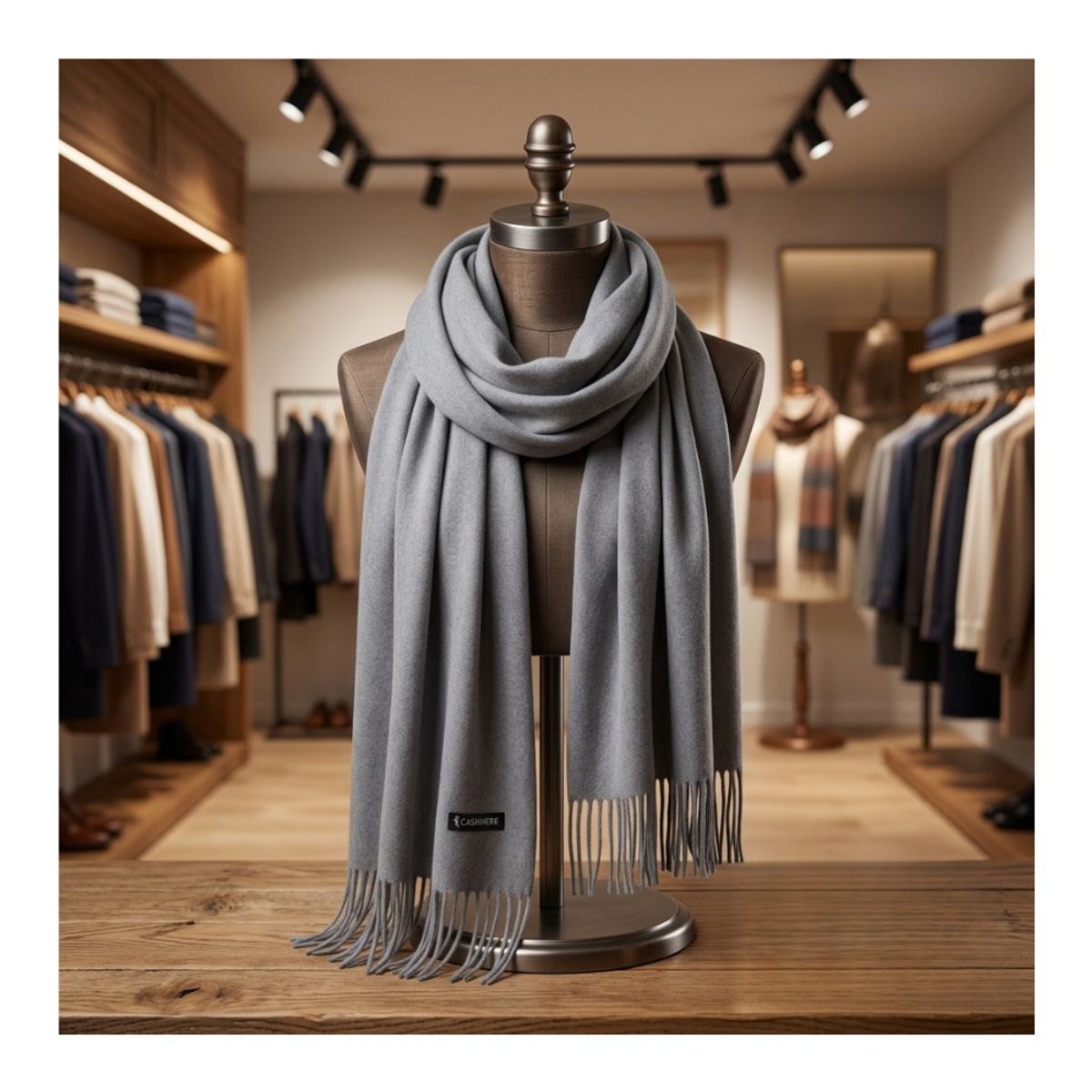 EKOL TACTICA MILITAR - Bufanda de Cashmere Suave de Invierno con Flecos