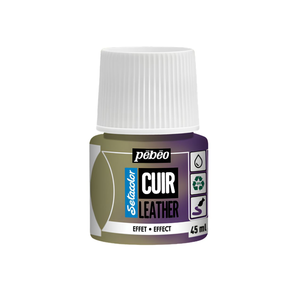 PEBEO - Pintura Para Cuero Frasco 45 Ml Setacolor Cuir Pebeo Color 44 - Duocromo Amarillo Violeta
