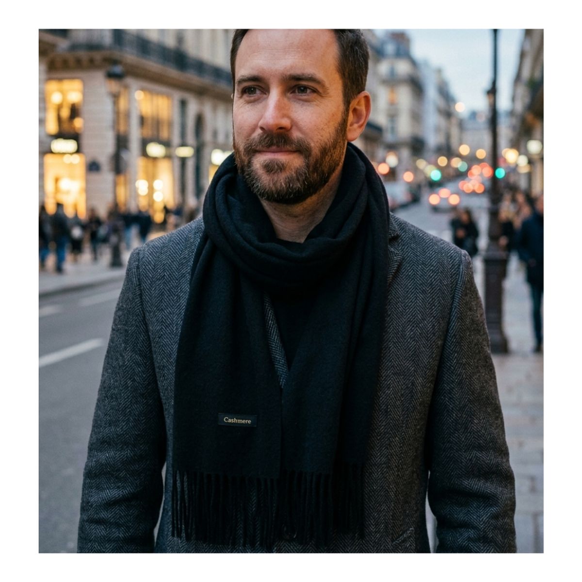 EKOL TACTICA MILITAR - Bufanda de Cashmere Suave de Invierno con Flecos