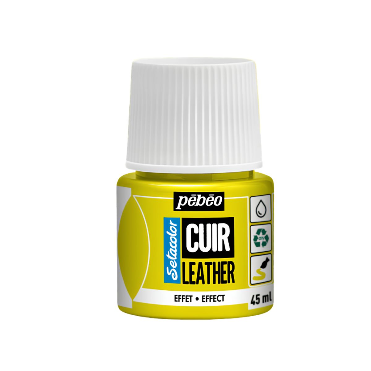 PEBEO - Pintura Para Cuero Frasco 45 Ml Setacolor Cuir Pebeo Color 47 - Amarillo Fluor