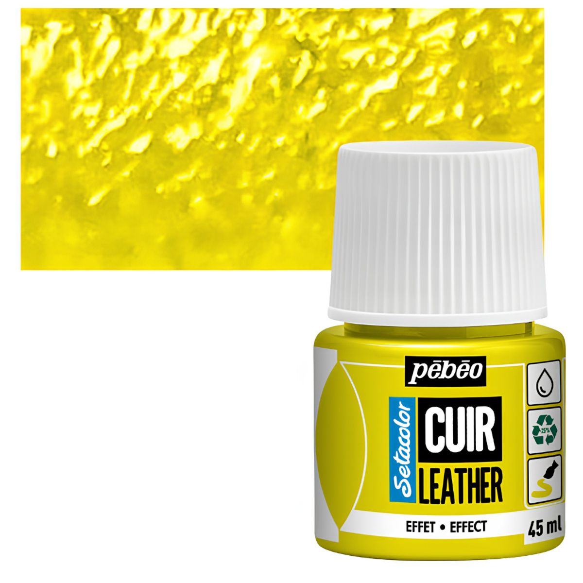 PEBEO - Pintura Para Cuero Frasco 45 Ml Setacolor Cuir Pebeo Color 47 - Amarillo Fluor
