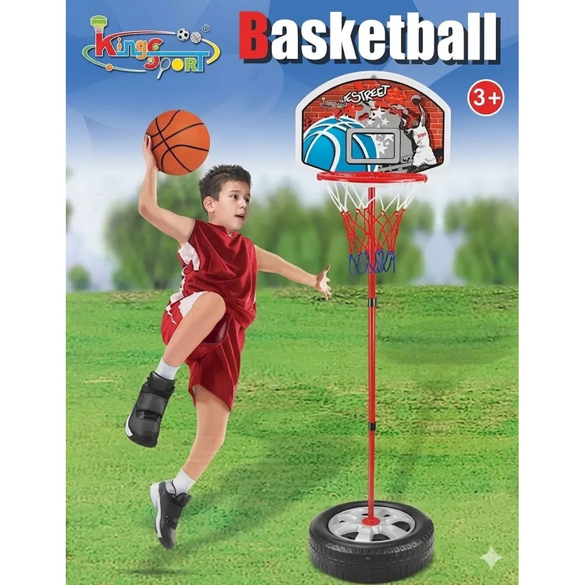 GENERICO - Aro Basketball Maya Inflador + Balon + Inflador