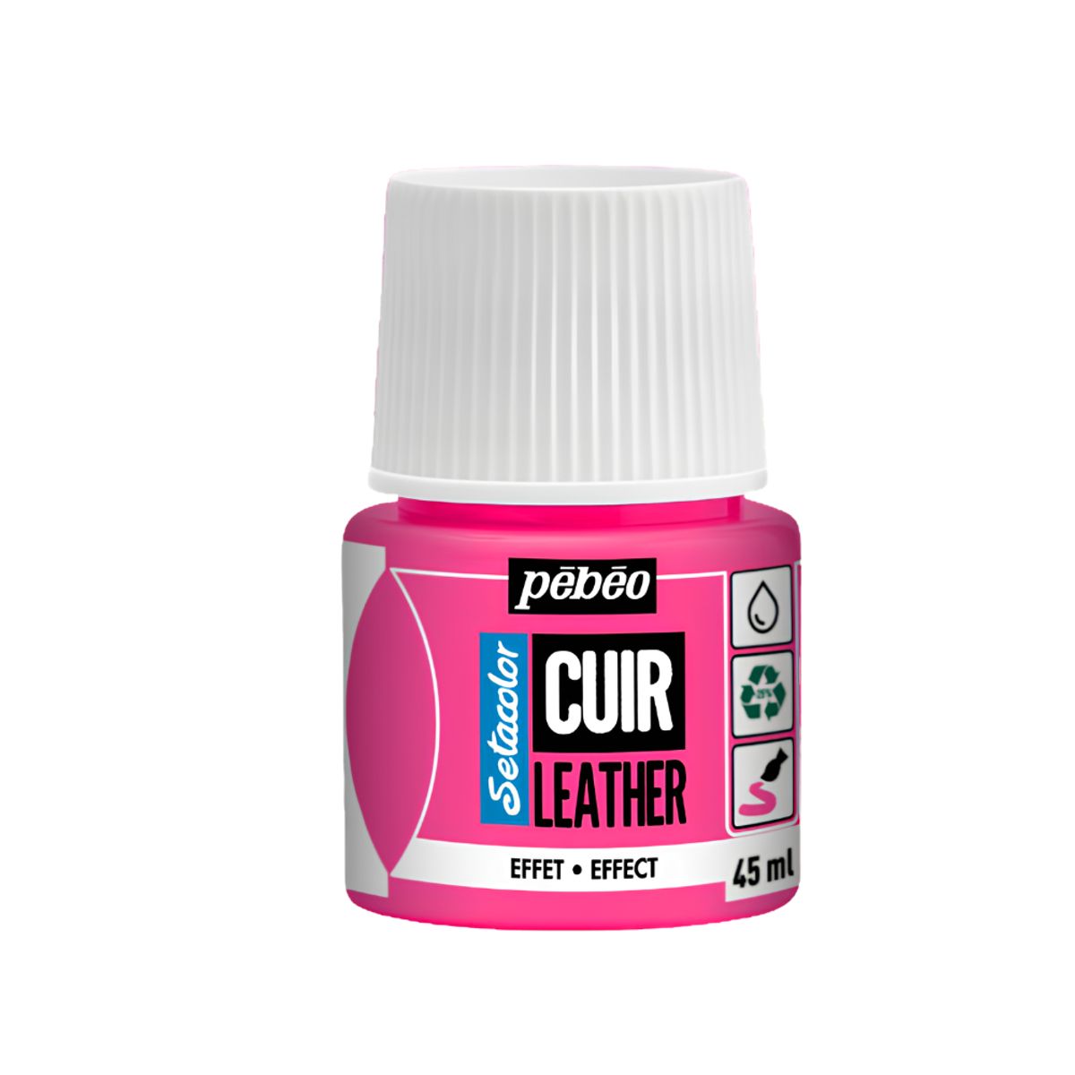 PEBEO - Pintura Para Cuero Frasco 45 Ml Setacolor Cuir Pebeo Color 48 - Rosado Fluor