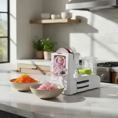 GENERICO - Cortador De Verduras Espiralizador 5 Cuchillas Mandolina Resistente Con Contenedor