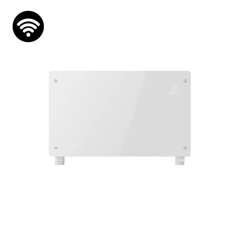 VERKEN Estufa Calefactor Panel Radiador Eléctrico HeatGlass Blanco 2000W