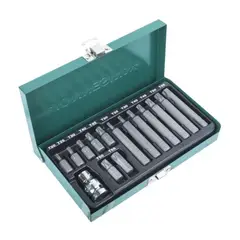 JONNESWAY - Juego de Puntas Torx - 15 Piezas (Incl. Adaptador de 1/2)