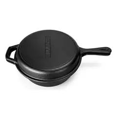 CUKIN - Cacerola + Sartén De Hierro Fundido - Dutch Oven Ø26cmx12