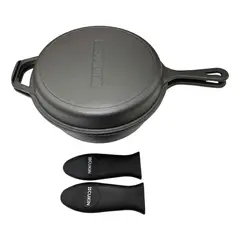CUKIN - Dutch Oven Ø26cm 2 Sartenes Hierro Fundido + 2 Grip -