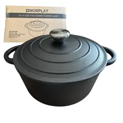 NORPLAT - Olla de hierro fundido 24 cm 3.5 lts - Va al horno -