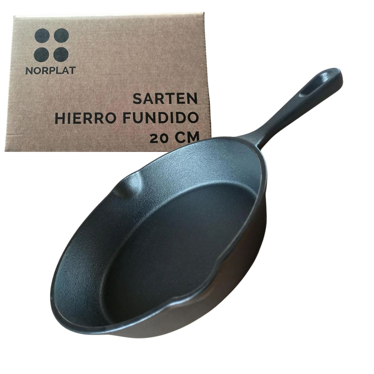 NORPLAT - Sarten Hierro Fundido Norplat 20cm Redondo para Freir cocina