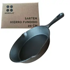 NORPLAT - Sarten Hierro Fundido 20cm Redondo para Freir cocina