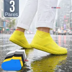 UTILISIMO - Pack 3 Pares Fundas Cubre Zapatos Hombre Impermeable Surtidas Silicona Antideslizante