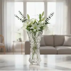 GENERICO - Florero De Vidrio Cristal Tallado Decorativo 30 Cm