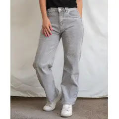 PICAFLOR - Jeans Mujer Rectos tiro alto con brillos