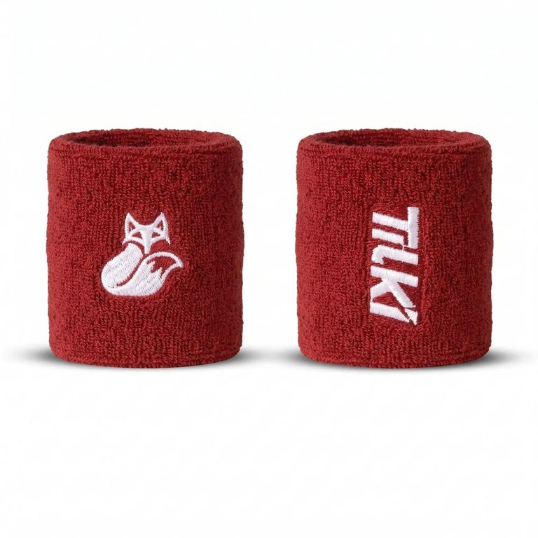 Munequera Corta Terry Lehinde Roja X2 Tenis Padel