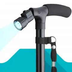 MOVI - Bastón Ortopédico Plegable con Luz LED y Base Antideslizante
