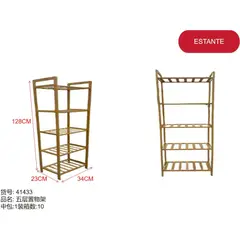 GENERICO - Estante (5 NIVELES - 128CM*23CM*34CM) 41433