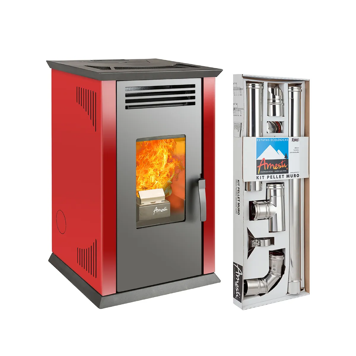AMESTI - COMBO ITALY 8100 ROJO + KIT INSTALACION MURO