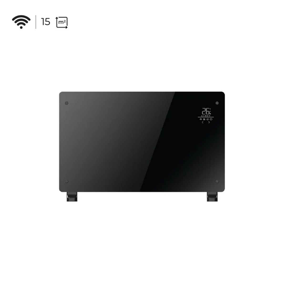 VERKEN - Estufa Calefactor Panel Radiador Eléctrico NordGlass Negro 1500W
