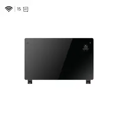 VERKEN - Estufa Calefactor Panel Radiador Eléctrico NordGlass Negro 1500W