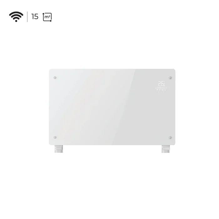VERKEN Estufa Calefactor Panel Radiador Eléctrico NordGlass Blanco 1500W