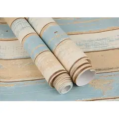 GENERICO - PAPEL MURAL AUTOADHESIVO Madera Vintage – PACK 3 ROLLOS 18m2