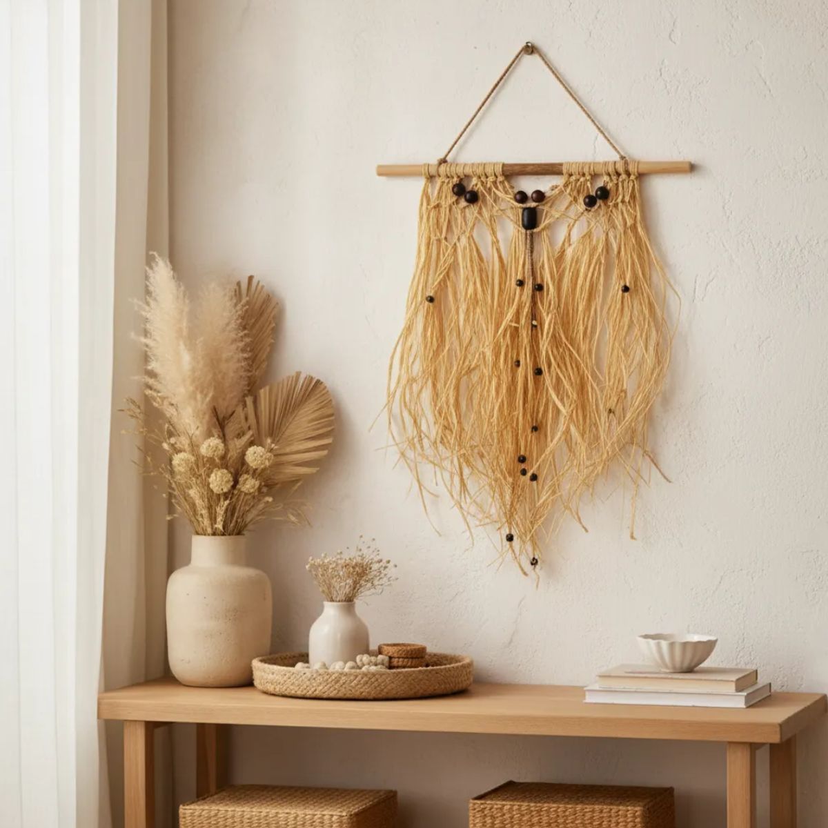 GENERICO - Decorativo De Pared Rafia Estilo Boho