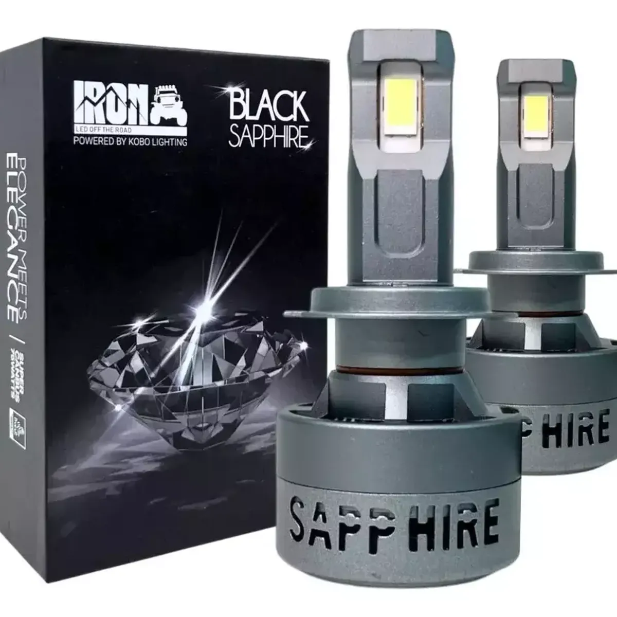 KOBO - Kit Ampolletas Led Iron Black Sapphire H7 65.000lm 6500k