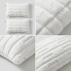 ARMONIA - Pack 2 Fundas para Almohada Rectangular Bambú Blanco 448